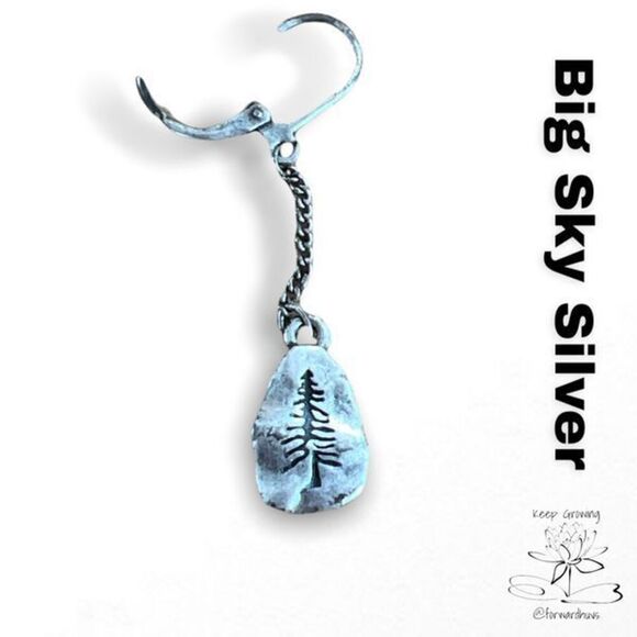 ☑️ Big Sky Silver Earrings - New in Box - Drop Style - 2 Inches - Picture 4 of 9